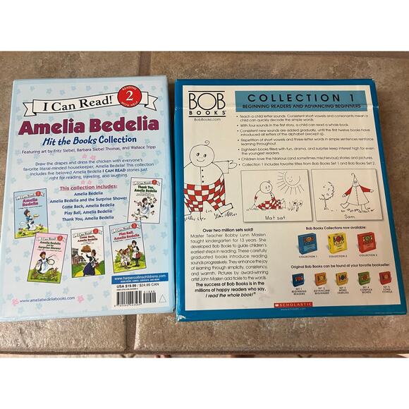 Bob Books Collection 1 Beginning Readers + Amelia Bedelia Hit the Books Lot - Picture 2 of 6